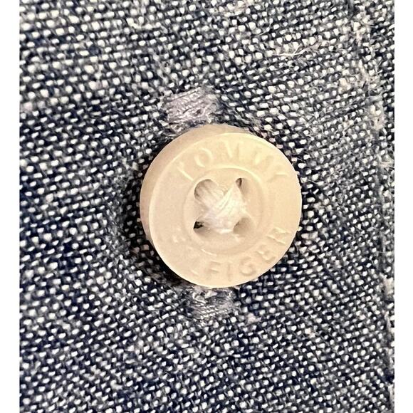 Tommy Hilfiger Sleeveless Chambray Collared Button Front Shirt Top Size S Preppy - Picture 5 of 13